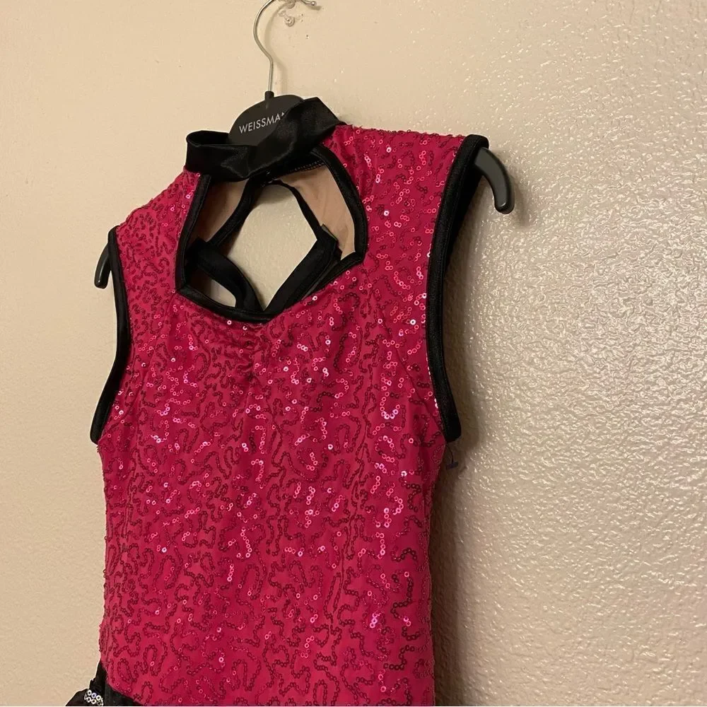 WEISSMAN Dance Costume hot pink sassy sequin tutu Glamorous 7955 Child LC
